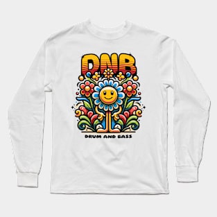 DNB - Floral Smile Vibes (yellow/blue) Long Sleeve T-Shirt